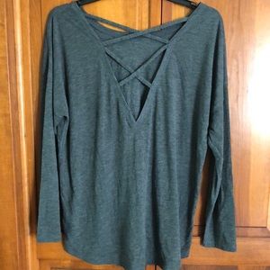 Xersion cotton tunic crisscross back detail XL